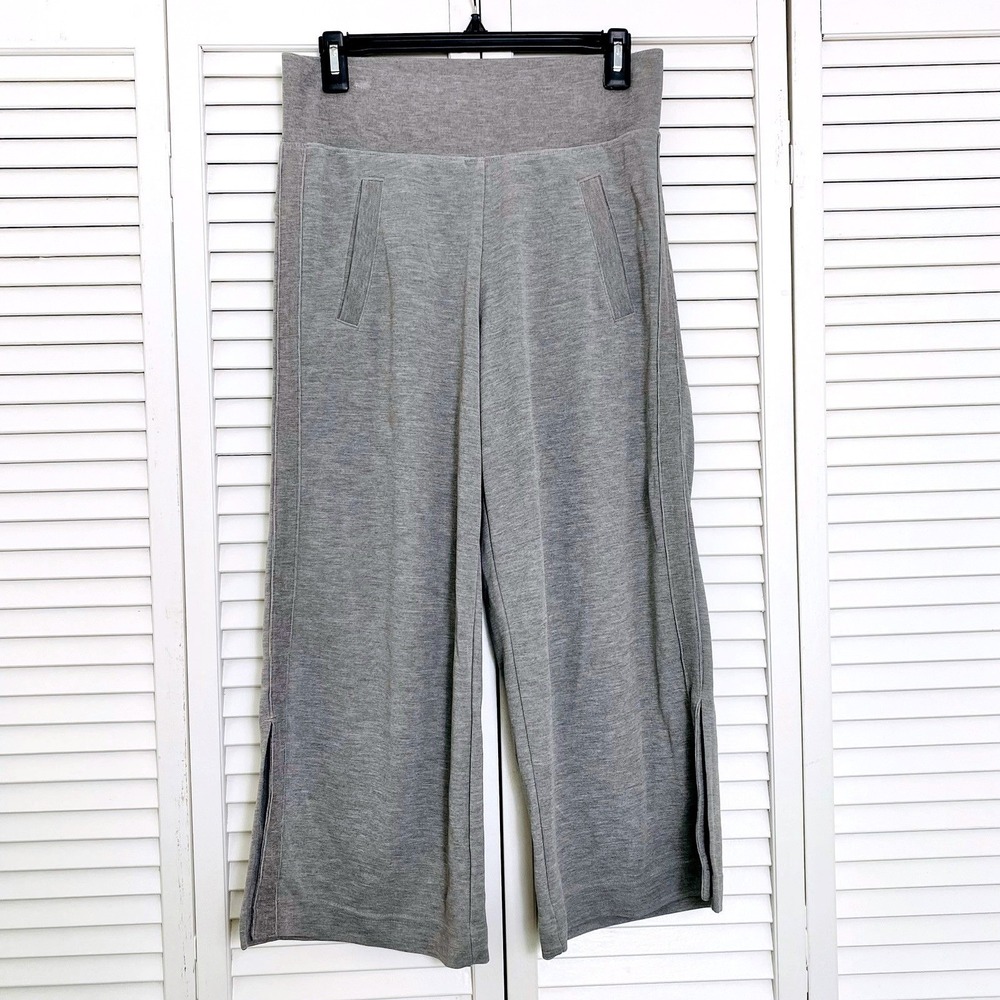 Athleta Womens Small Wide Leg Crop Pants Athleisure Pockets Yoga Legging Stretch - Picture 2 of 6
